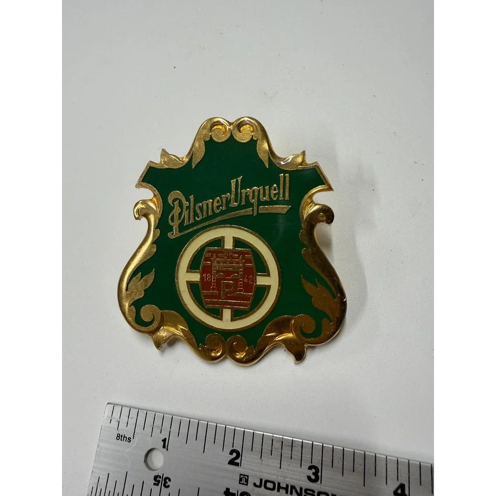 Pilsner Urquell Beer Tap Shield Brass Enamel Bell & Match Containers Set